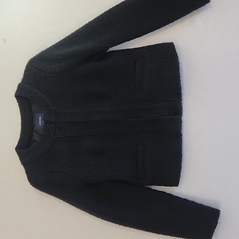 Land's End Black Cropped Jacket Blazer. Size 6p - Picture 2 of 8